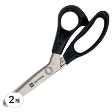 WHASHIN 圓形布料花邊剪刀 波浪型, 銀色 + 黑色, 2個