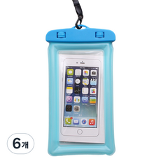 블루코지 튜브 심플 휴대폰 방수팩, 블루, 6개