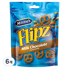 플립즈 밀크초콜릿 프레첼, 90g, 6개