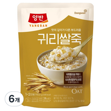 양반 귀리쌀죽 파우치, 6개, 400g