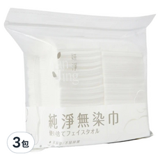 Yan Jing 妍淨 純淨無染巾 20 x 14cm 溫和親膚 乾濕兩用卸妝巾, 3包, 100張