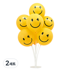 joyparty 氣球支架 + 氣球組, 2套, 眨眼微笑(氣球)