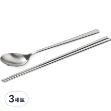 올비아 304 민자 수저 세트, 실버, 숟가락 + 젓가락, 3세트 실버, 숟가락 + 젓가락, 3세트
