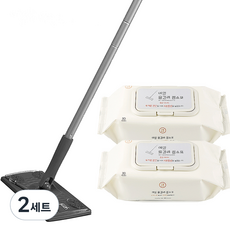 Yemil 雙面清潔濕紙巾 70g 30張 2包+除塵拖把組, 2組