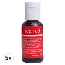 셰프마스터 리쿠아젤 수용성 식용색소 레드레드, 5개, 20g