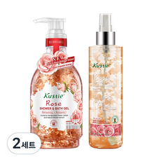 쿠스티에 로즈 2종 바디세트 샤워젤 + 바디 미스트, 2세트