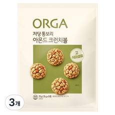올가홀푸드 저당 통보리 아몬드 크런치볼 5p, 75g, 3개