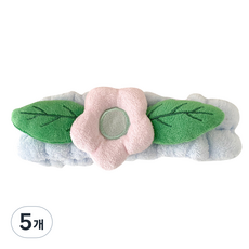 瘋狂姐妹 可愛花朵造型洗臉髮帶, 5個, 藍色