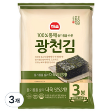 해표 광천김 전장 3p, 60g, 3개