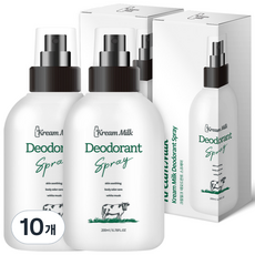 크림밀크 스프레이 화이트머스크향 데오드란트, 200ml, 10개