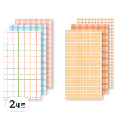 모노라이크 트리플 메모패드 언매치드 프렌즈 체크 2종 A세트, Candy pop, Sunny, 2세트