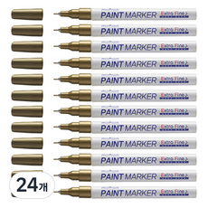 문화연필 팁 페인트마카 1mm, 금색, 24개