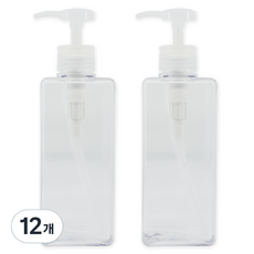 뉴앤룩 사각 리필용기 디스펜서 일반형 650ml, 01 투명, 12개
