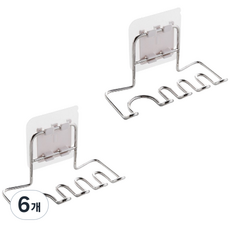 Eodisso Come to the home 浴室廁所免鑽孔吸附式刮鬍刀牙刷架, 銀色, 6個