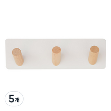 모아 심플 다용도 우드 벽걸이, 화이트, 5개