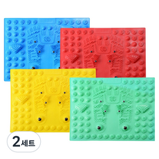 Herbzen 辦公桌下涼爽磁石腳底按摩指壓墊 4件組 39 x 29 cm, 2套, 單一綠色, 單一紅色, 單一藍色, 單一黃色