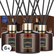 KUNDAL 昆黛爾 香氛擴香 + 纖維棒組合, 海洋夏夜, 200ml, 6個