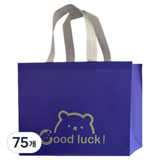 마켓감성 행운곰 부직포백 중형, 블루퍼플, 75개