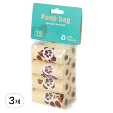 그린허그 강아지 밀크향 배변봉투 풉백 똥츄, 브라운, 3개, 120개입