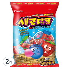 크라운 새콤달콤 딸기 블루베리소다, 200g, 2개