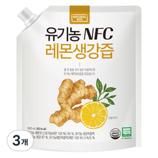 내추럴박스 유기농 NFC 레몬생강 착즙주스, 500ml, 3개