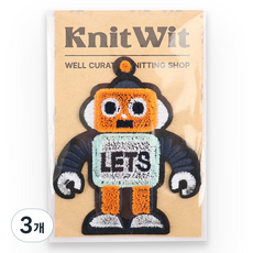 KnitWit 毛圈布機器人臂章, 3個, 混合色