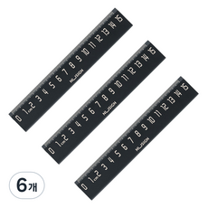 Deli Nusign ABS 尺 15cm ENS096, 黑色, 6個