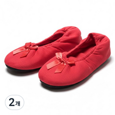 ARYKO 蝴蝶結防滑襪套式室內拖鞋, 紅色, 2個