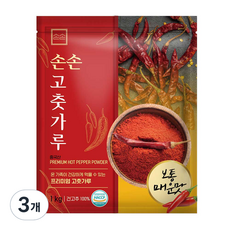 손손 고춧가루 보통 매운맛, 1kg, 3개