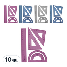 Bluemato 15cm 尺 三角尺 量角器 4件組 RSA001, 隨機出貨, 10套