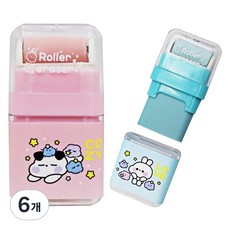 agaplus 粉彩滾輪橡皮擦, 6個, 隨機出貨