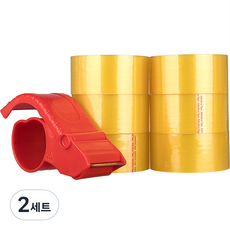 Daebak Tape 大發 透明封箱膠帶 50m 6入 + 切割器, 2套