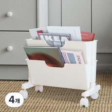 BONOHOUSE 基本款推車式收納箱 2層, 白色, 4個