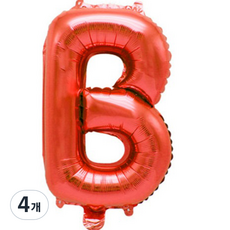 派對字母氣球 B 40cm, 紅色, 4個