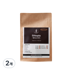 DUTCH&BEAN COFFEE 衣索比亞西達摩單品G2咖啡豆, 無研磨咖啡豆, 200g, 2包