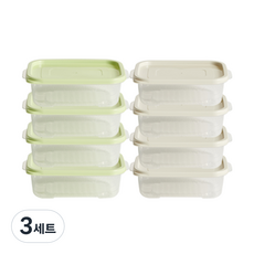 이지앤프리 파스텔 보관용기 750ml 세트, 3세트, 옐로우그린 4p + 아이보리 4p