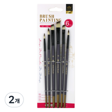 LADELY 簡約畫家畫筆 紫色 黑色, 2個, 2號, 4號, 6號, 8號, 10號, 12號