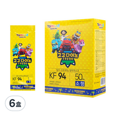 Tamsaa KF94 Gogo Dino圖案口罩 獨立包裝 S, 混合顏色, 50片, 6盒