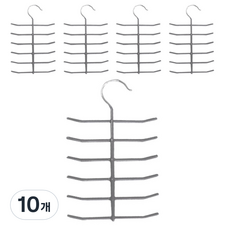 Lucis 塗層領帶皮帶架, 灰色, 10個
