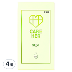 케어허 알로에 리얼타이트 무꼭지 콘돔, 4개, 10개입