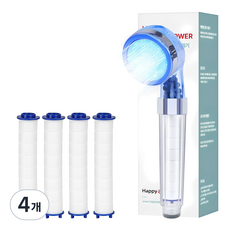 해피달링 LED 필터 샤워기 + 필터 4개 세트, 혼합색상