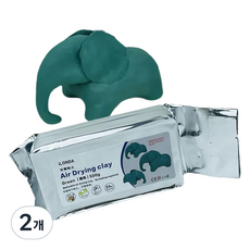 니드잇템 전문가용 공기건조 컬러점토 500g, 그린, 2개
