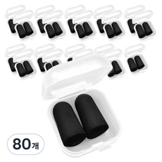 디케이원 예쁜 소음방지 귀마개 블랙A 1.4 x 2.8 cm, 80개, 2개입