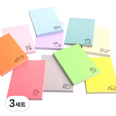 PANDAMONG Dolji彩色復古調色盤便條紙 100張*10種組, 混色, 3套
