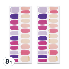 Bellangsi 擬真凝膠美甲貼 高級美甲貼紙 22片, 梅子蜜桃, 8個