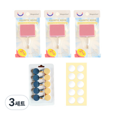 다다 고리자석 3p + 후크걸이 10p + 초강력 테이프 10p, 핑크(고리자석), 랜덤발송(후크걸이), 투명(테이프), 3세트