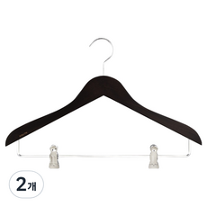 M-butik 木製衣褲兩用衣架, 2個, 黑色