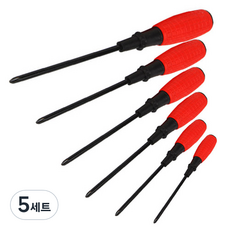 O-ON 橡膠握柄十字螺絲起子6件組, 5套