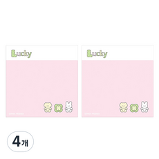 도나와 친구들 럭키 떡메모지, 럭키 핑크, 4개, 100매