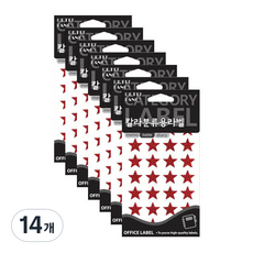 쁘띠팬시 칼라분류용라벨 20-HR352, 적색, 14개